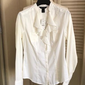 Button down shirt with ruffles in front